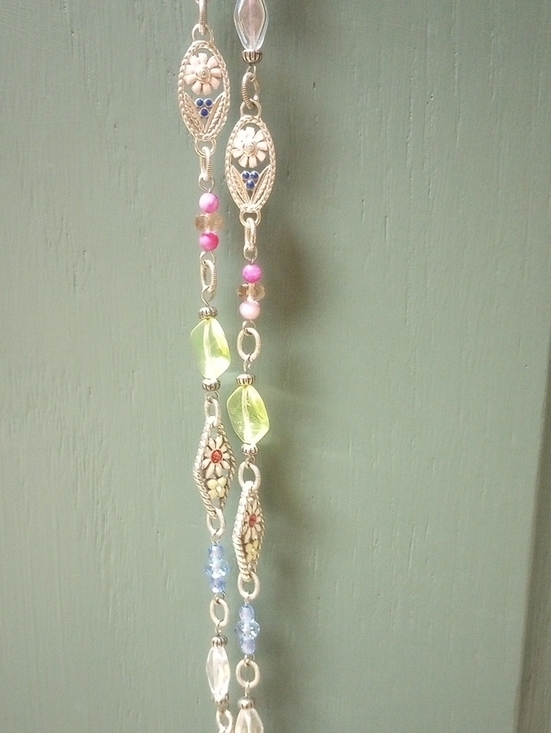 Brighton Jewelry - Brighton Silver-Tone Multicolor Bead Station Necklace - Blue Green Pink Yellow
